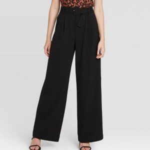 High Rise Belted Wide Leg Pants